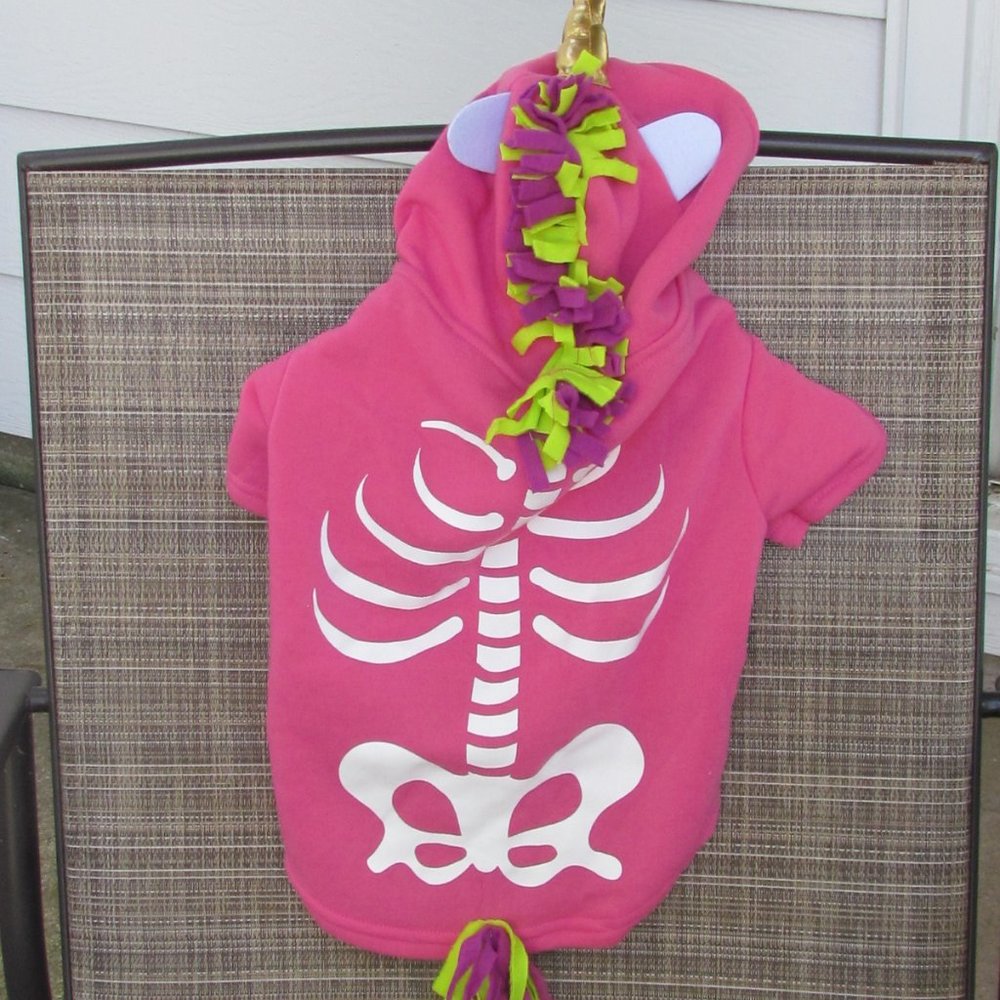 Adorable Heart to Tail Pink Skeleton Unicorn Costume Medium